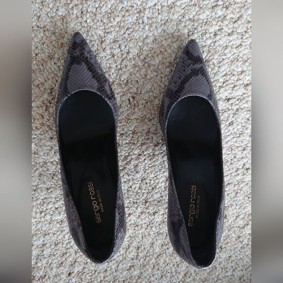 Sergio Rossi Snake Print Heels in gray & black size 37 - Picture 5 of 12